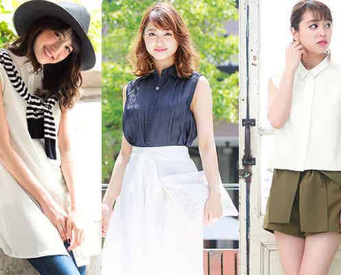 着回し力抜群!「ノースリーブシャツ」で爽やか&セクシー