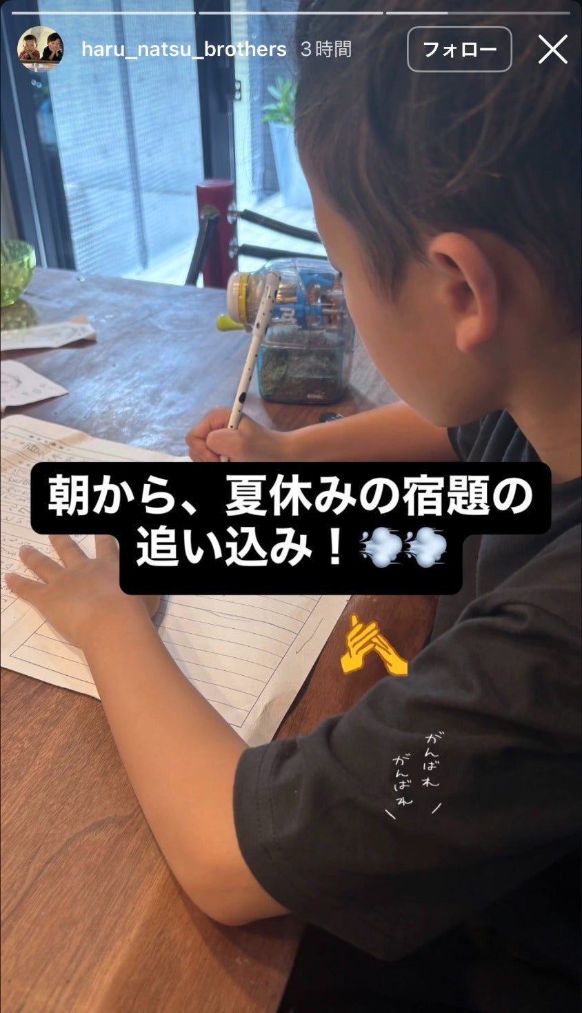 中村陽喜・中村夏幹Instagramストーリーズより