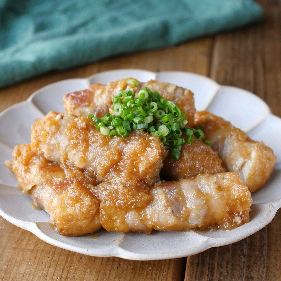 ボリューム満点！肉巻き厚揚げのおろし玉ねぎ煮