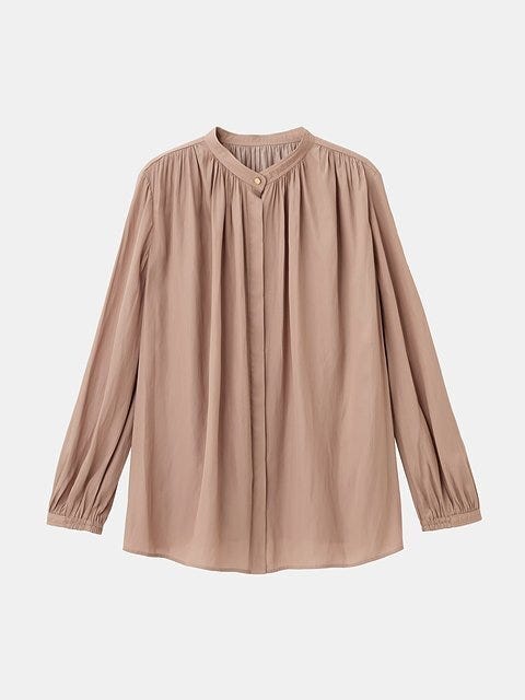 PLST ヴィンテージサテンメタルボタンブラウス PLSTのヴィンテージサテンメタルボタンブラウス
