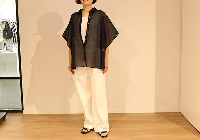 PLST　リネンブレンド　パンツ　コーデ
