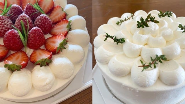 生クリームデコレーションと純白デコレーション
