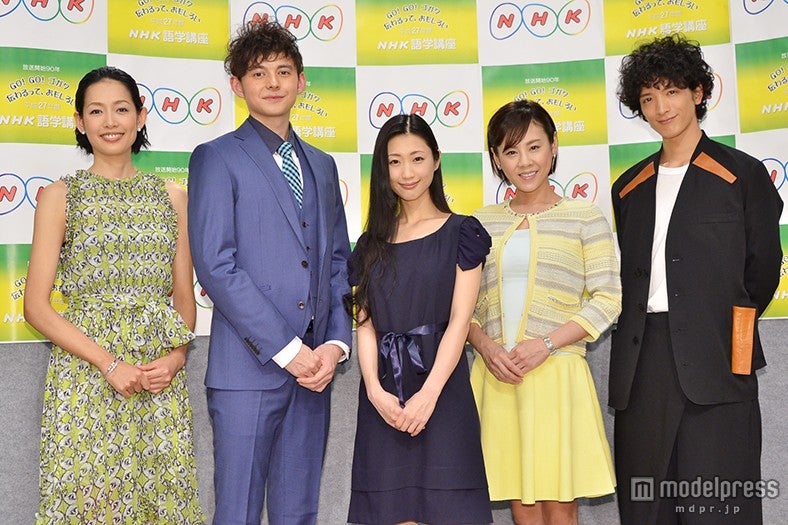 会見の様子（左から）原沙知絵、ハリ―杉山、壇蜜、高橋真麻、渡部豪太