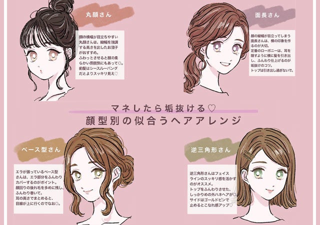 私に似合うスタイルはコレ 4つの顔型別簡単ヘアアレンジで即垢抜け モデルプレス