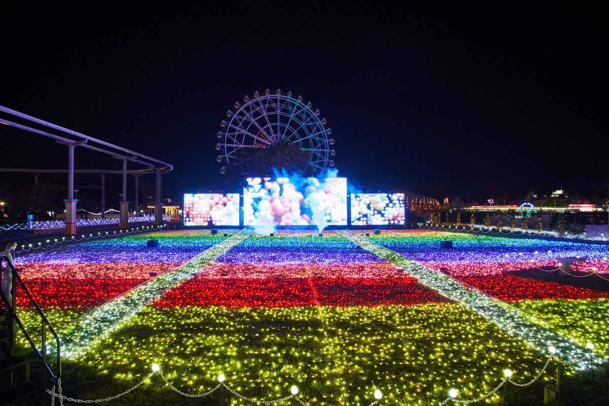 東武動物公園「ウインターイルミネーション」桜や動物の煌びやかなイルミ&光×音楽のショー演出も