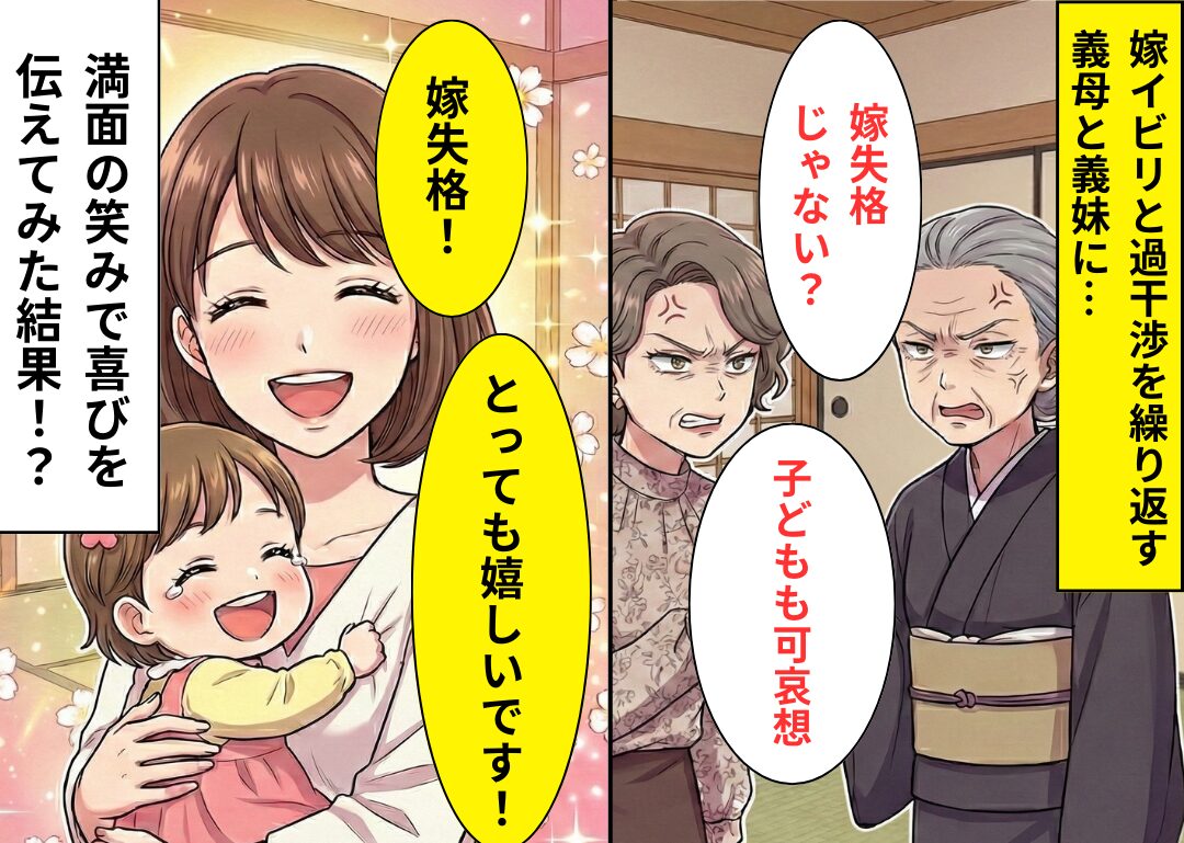 義母と義姉「嫁失格ね」嫁「失格！嬉しい！」イビリ発言に〈満面の笑み〉で返事をしてやった結果
