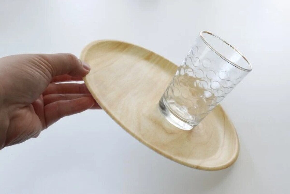 セリア　すべりにくいPPトレー（丸）　すべりにくい　使用例