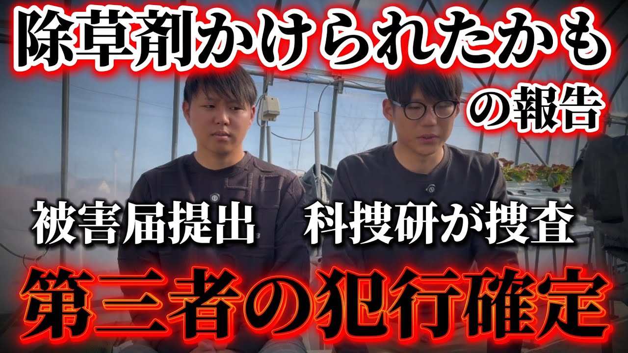 農業系YouTuber、何者かによる不明薬物散布で約200万円の被害に遭ったことを報告