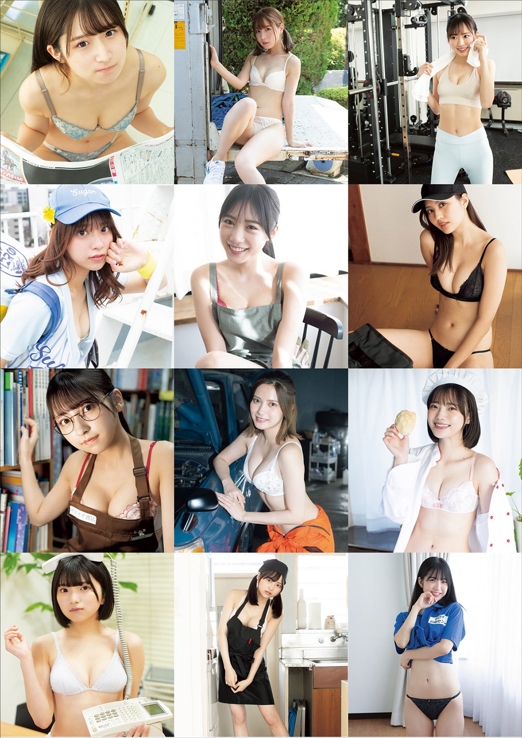 桃月なしこ・林ゆめ・十味らゼロイチファミリア12人、水着姿で集結 セクシーなバイト服も - モデルプレス