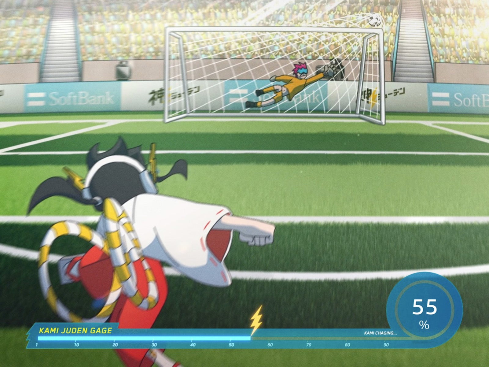 ソフトバンク新CM「神ジューデンガール」篇より（提供写真）