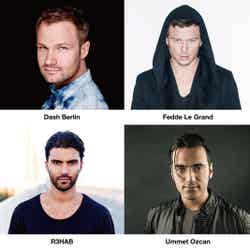 世界的有名DJが集結（提供画像）／（左上から時計回り）Dash Berlin、Fedde Le Grand、Ummet Ozcan、R3HAB