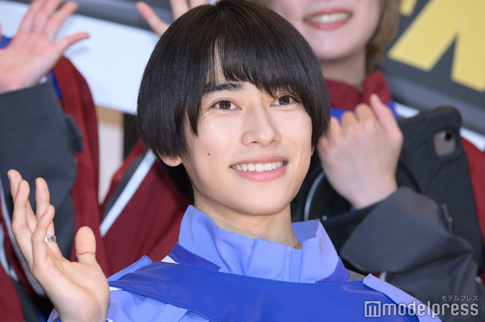 映画『仮面ライダー THE WINTER MOVIE ガッチャード＆ギーツ最強ケミー★ガッチャ大作戦』初日舞台挨拶に登壇した本島純政（C）モデルプレス