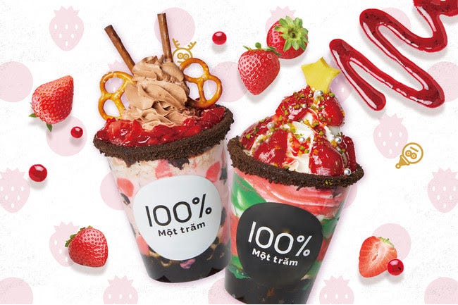 生タピオカ専門店・モッチャムにクリスマス限定たっぷりベリードリンク、サンタ&トナカイの2種