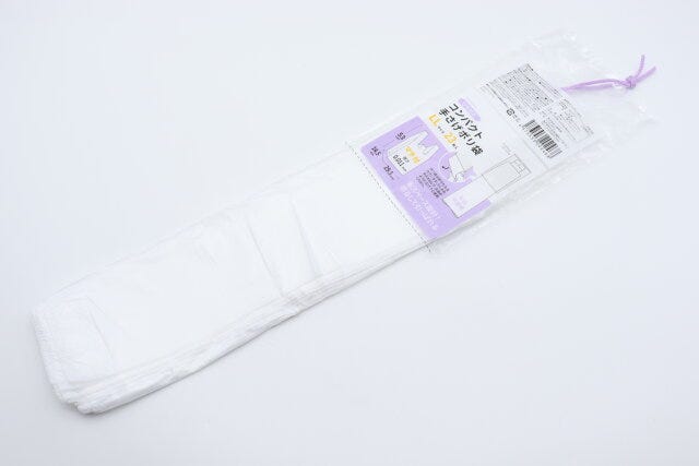 ひも付きコンパクト手さげポリ袋　LLサイズ　23枚入　取り出し