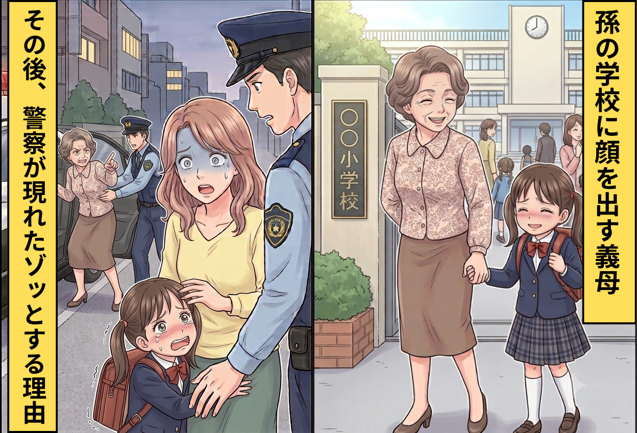 孫の学校に顔を出した義母。だが数分後⇒警察が現れた理由に嫁の背筋が凍った話