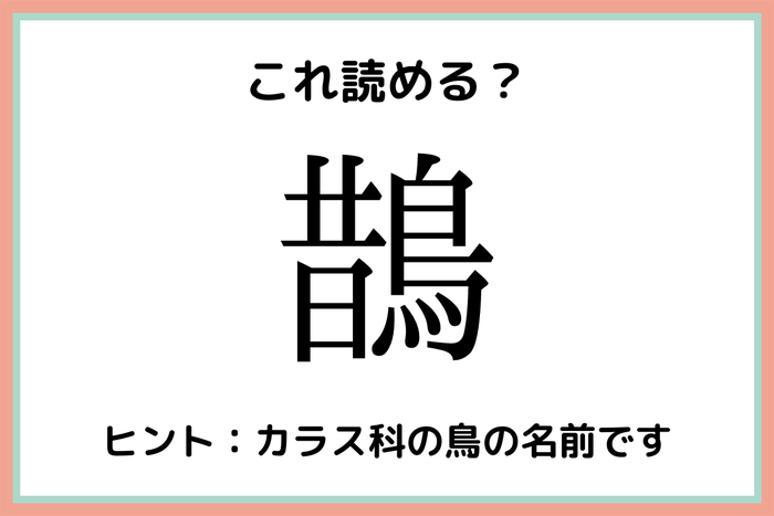 鵲 むかしのとり 読めたらスゴイ 鳥の難読漢字 4選 モデルプレス