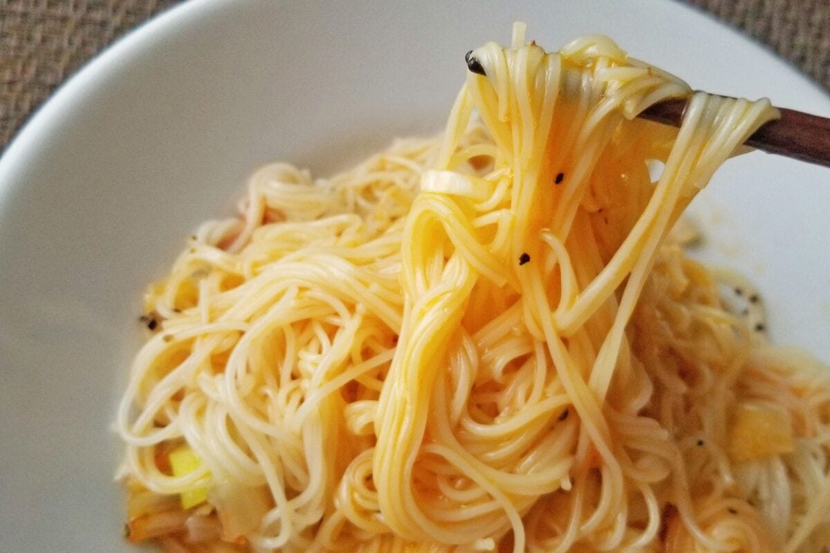 そうめん塩油そば・混ぜる