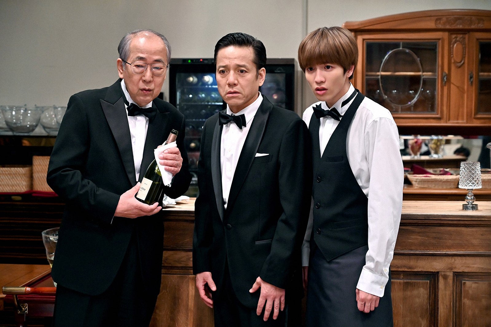 （左から）岸部一徳、勝村政信、志尊淳／「Heaven？～ご苦楽レストラン～」第3話より（C）TBS