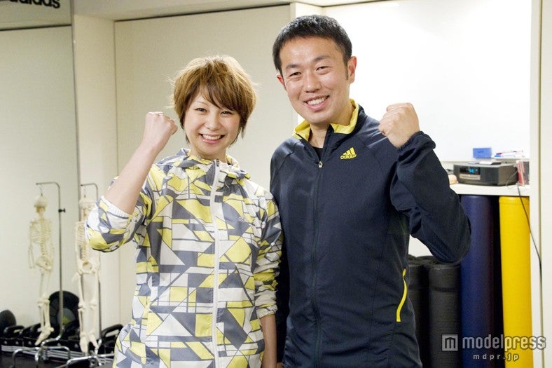 田中美保とトレーナーをつとめる中野ジェームズ修一さん