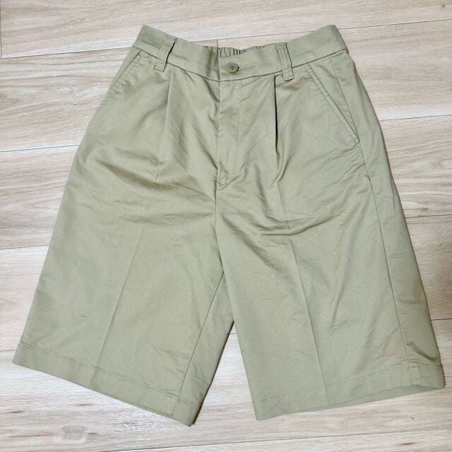 無印良品　ストレッチチノハーフパンツ　ベージュ