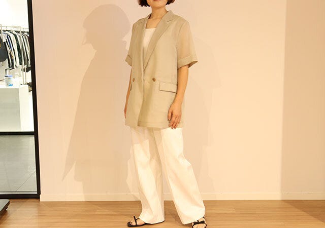 PLST　夏ジャケット　半袖　コーデ