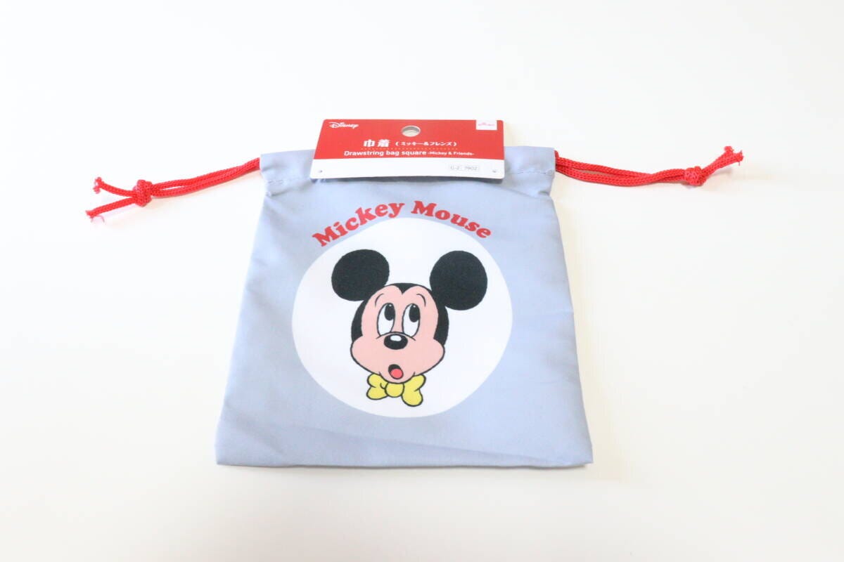 ダイソー 巾着、スクエア(ミッキー&フレンズ) ダイソーの巾着、スクエア(ミッキー&フレンズ)のパッケージ