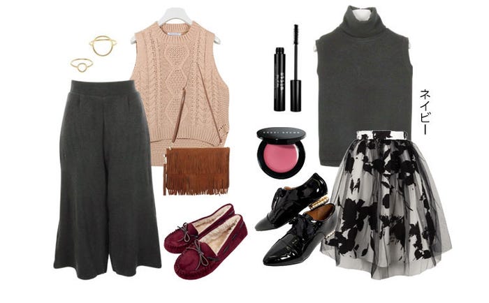 ニットソータートルネックベスト&ガウチョパンツセットアップ「神戸レタス」3290円(税込)/画像提供:神戸レタス