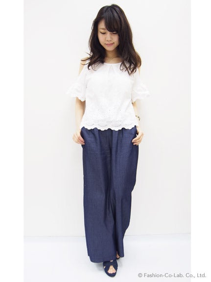 テンセルデニムバギーパンツ「Marblee」7,408円(税込)