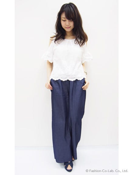 テンセルデニムバギーパンツ「Marblee」7,408円(税込)