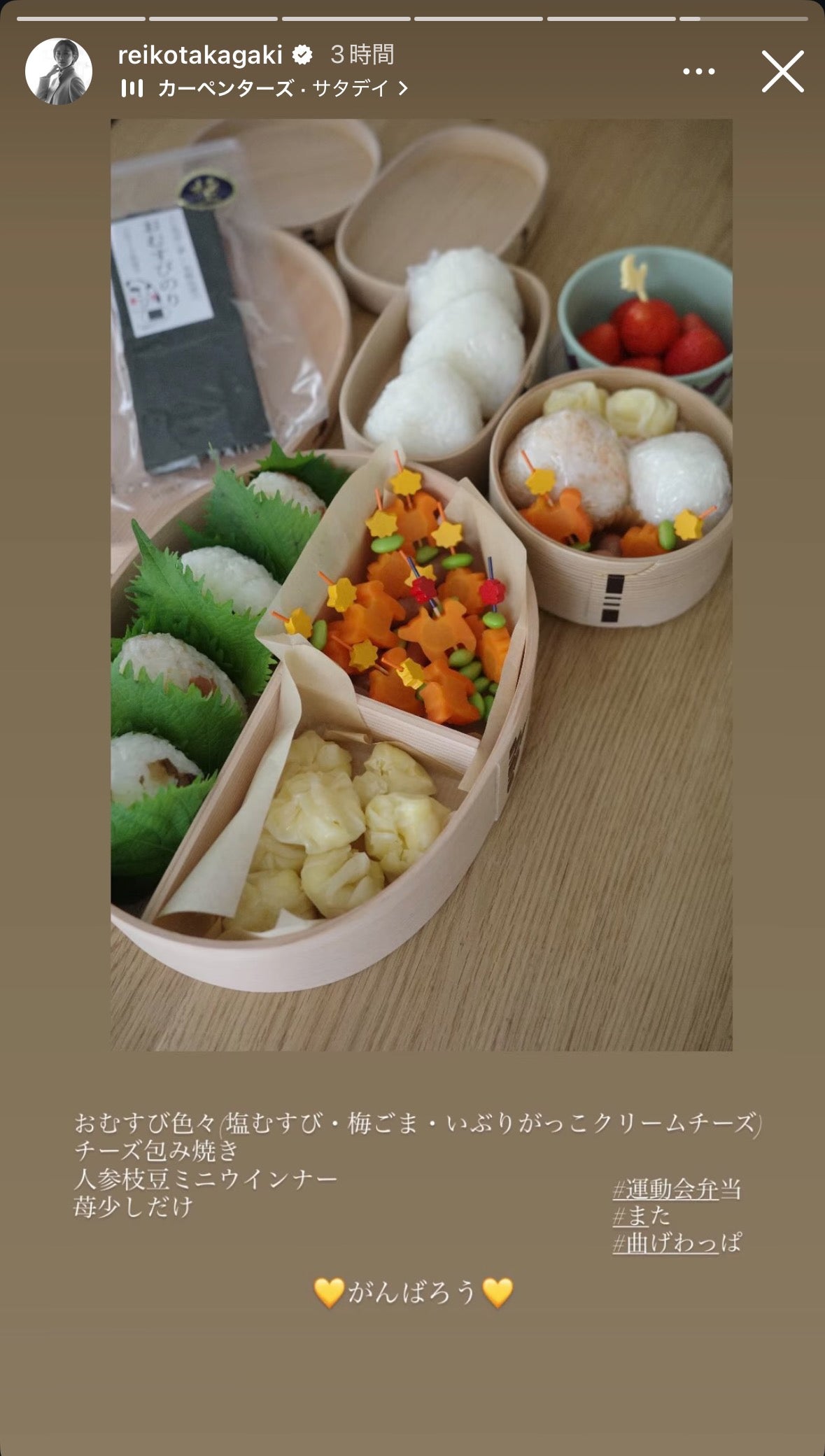 高垣麗子Instagramストーリーズより