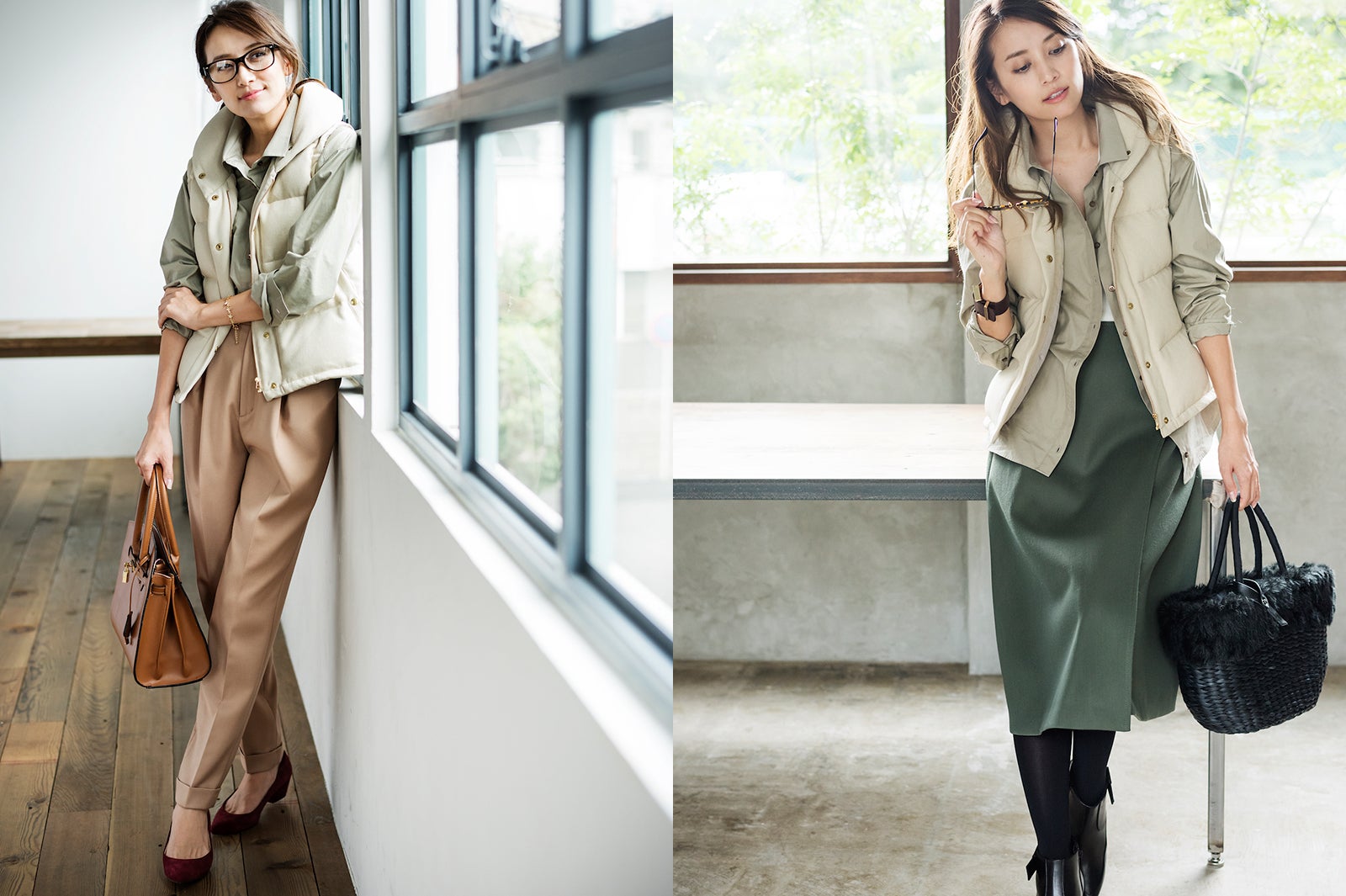 大人カジュアルに！“ダウンベスト”はアースカラーが着回し抜群