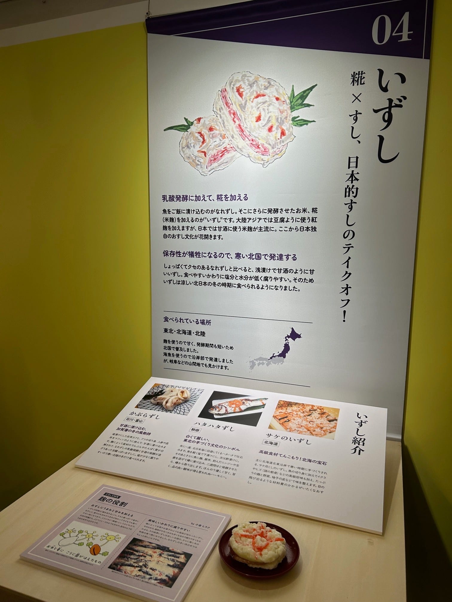 MIMの企画展「すしの千年を巡る旅」の展示。いずしの解説