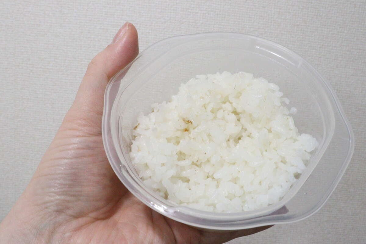 すのこ付きごはん容器　加熱後のごはん