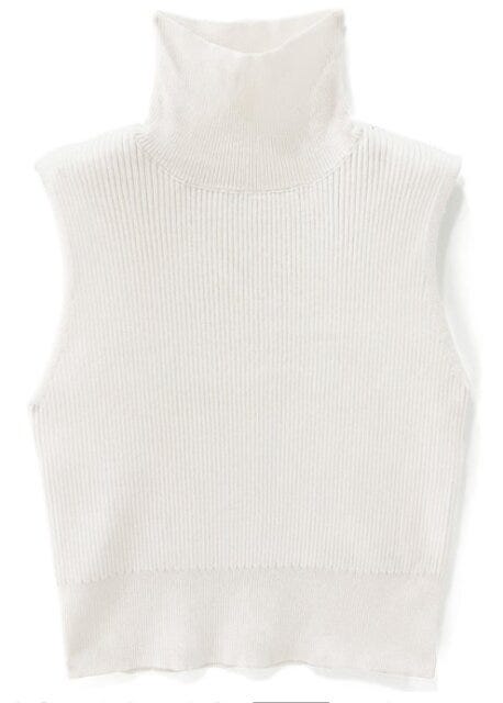 GRL　モノトーンコーデ　今っぽストリート　クール　asuka　イラスト　ハイネックノースリーブショート丈ニットトップス