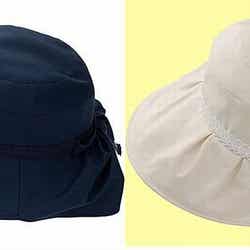 UVカット首すじガードリボン付き帽子