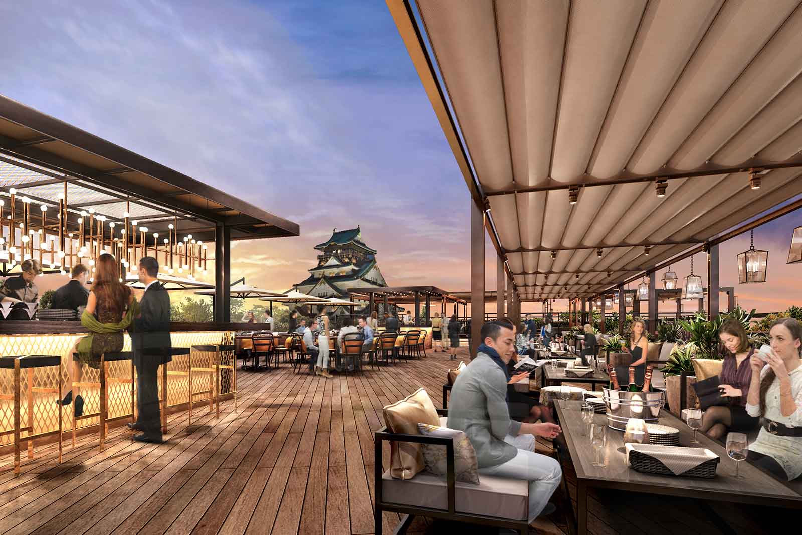 大阪城天守閣が目の前「ザ ランドマークスクエア オオサカ」今秋開業　屋上レストランやバーが出店