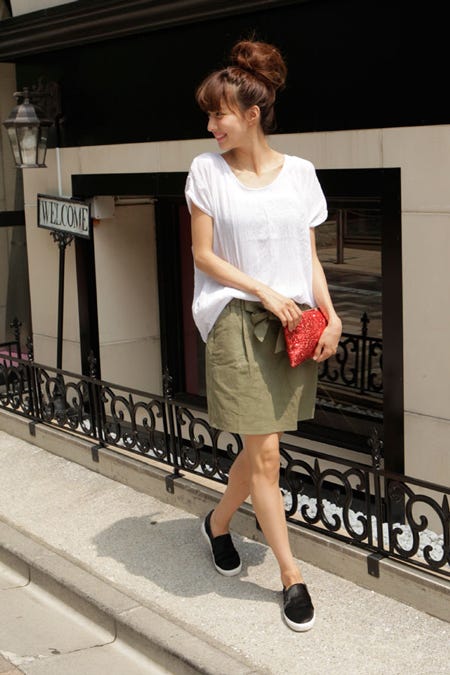 リボン付きミニタイトスカート「coca」3,690円 (税込)