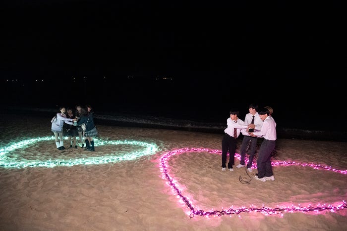 男子メンバーが告白することに「今日、好きになりました。-春桜編-」第1話より(C)AbemaTV, Inc.