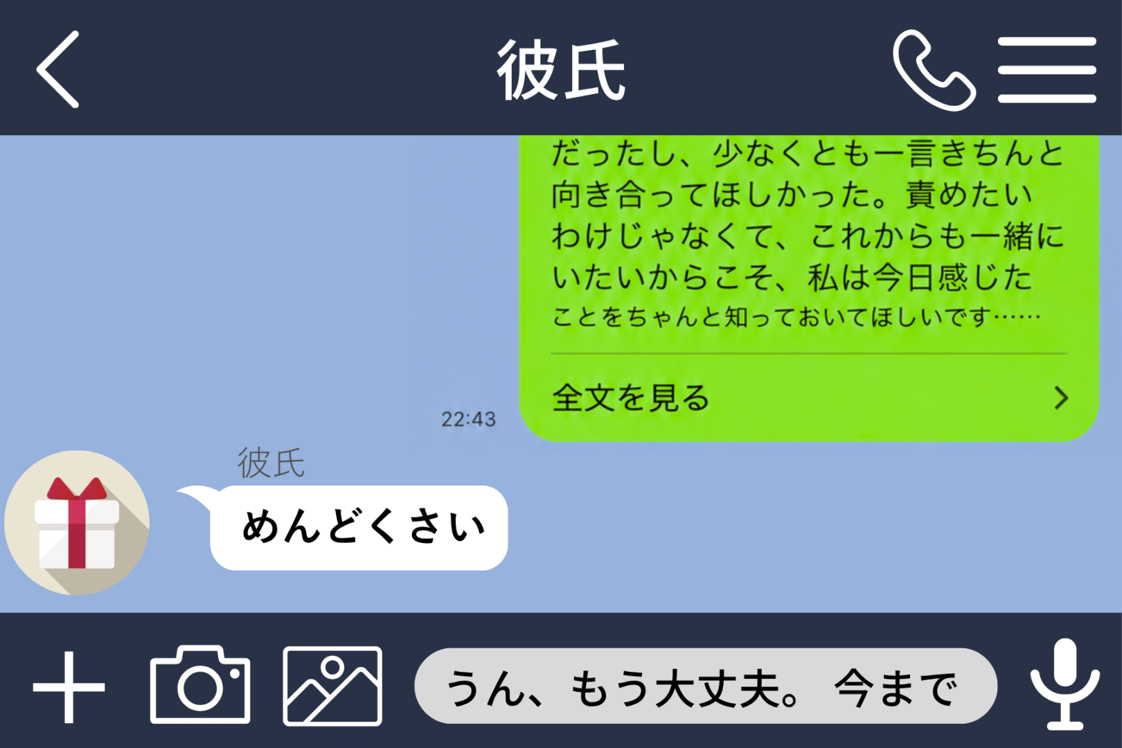 画面いっぱいに気持ちを綴った私に、彼が返した「めんどくさい」で答えは決まった