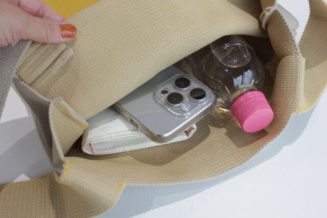 ダイソー　NORDニットバッグ（バイカラー）　収納力