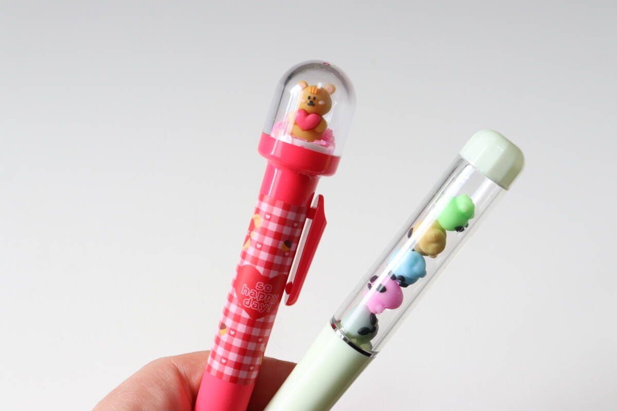 ボールペン（カプセル型、ラブリー）　ボールペン（つみかさね、F）