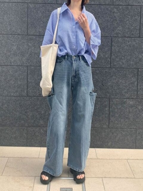 デニム　コーデ　夏