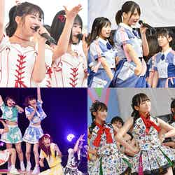 （左上から時計回り）NGT48、日向坂46、AKB48フレッシュ選抜、でんぱ組.inc （C）モデルプレス