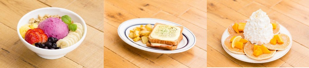 （左から）ピタヤボウル、クロックマダム 、パンケーキ／画像提供：EGGS 'N THINGS JAPAN