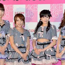 「AKB48 37thシングル選抜総選挙」について語ったAKB48（左より）柏木由紀、高橋みなみ、渡辺麻友、小嶋陽菜