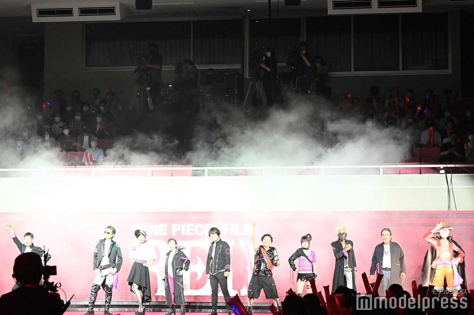 （左から）チョー、平田広明、岡村明美、田中真弓、中井和哉、山口勝平、大谷育江、矢尾一樹、宝亀克寿 （C）モデルプレス