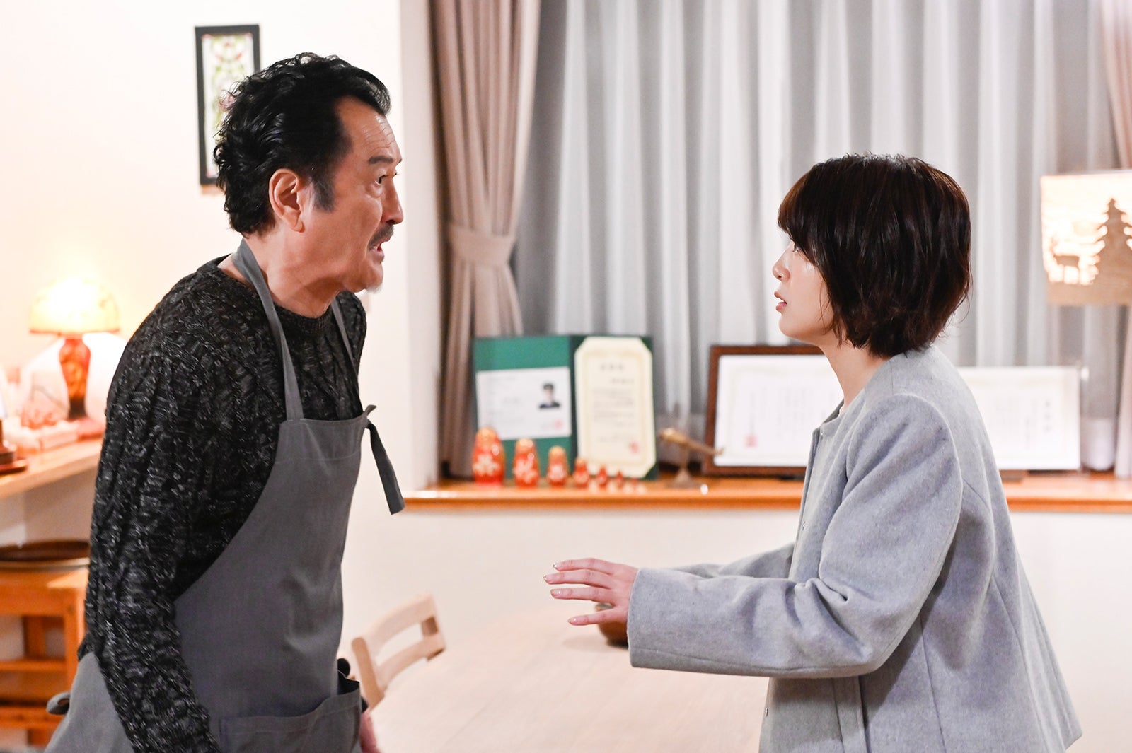 吉田鋼太郎、佐津川愛美／「おっさんずラブ-in the sky-」第5話より（C）テレビ朝日