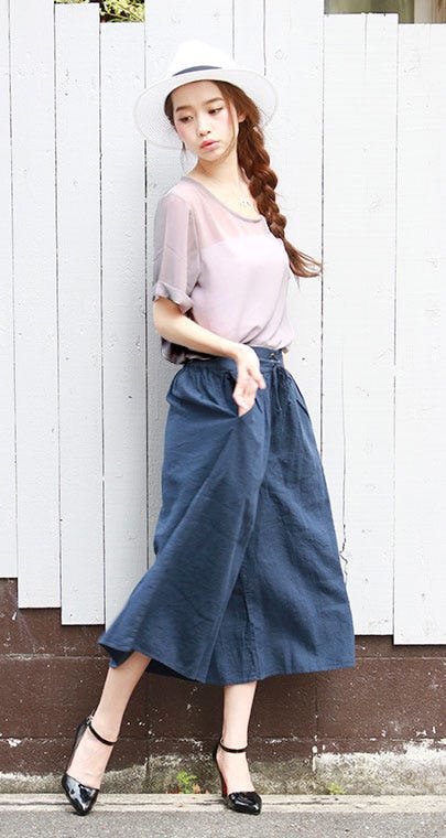 ジョーゼットシフォン半袖トップス「salus」1,290円(税込)