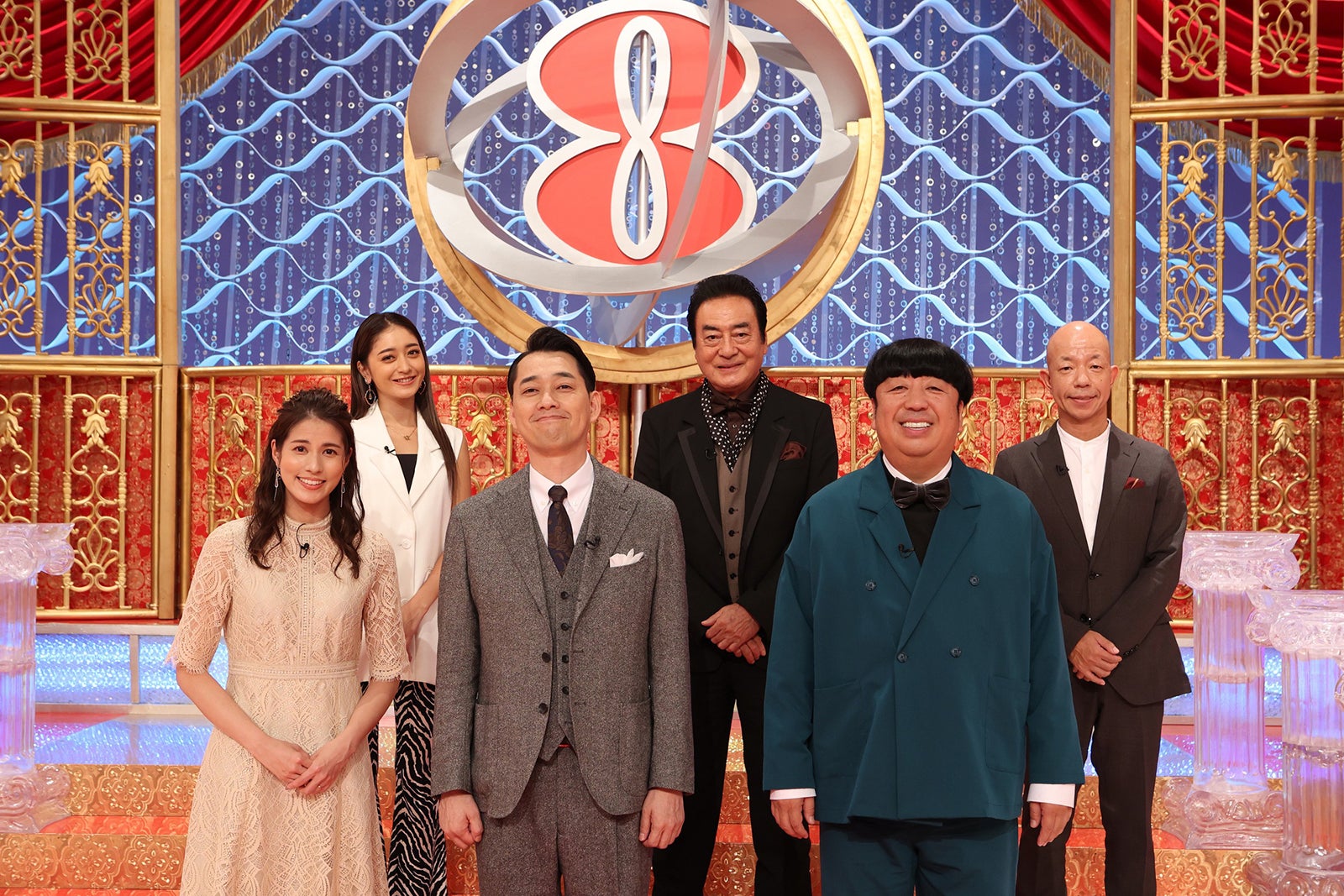 （上段左から）みちょぱ、高橋英樹、小峠英二（下段左から）永島優美、バナナマン（設楽統、日村勇紀）（C）フジテレビ