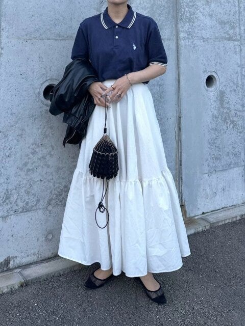 ポロシャツ ロングスカート コーデ ポロシャツとロングスカートのコーデ1